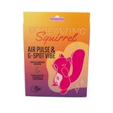 Screaming Squirrel Air Pulse & G-Spot Vibrator packaging showcasing its fun design and features.