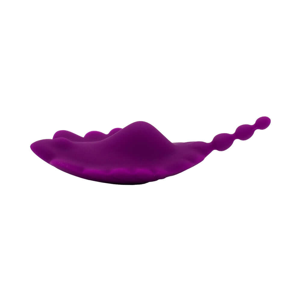 Shell Yeah Remote Controlled Wearable Panty Vibrator in vibrant purple color with a sleek design.