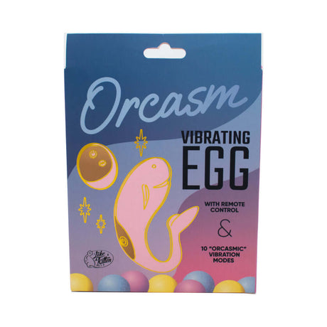 Orcasm Remote Controlled Wearable Egg Vibrator packaging featuring a whale design and remote control features.