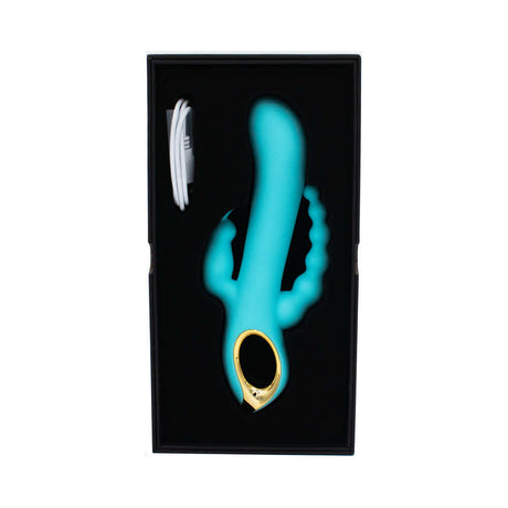 Mighty Magic Clit G-Spot & Anal Vibrator in packaging showcasing vibrant color and design.