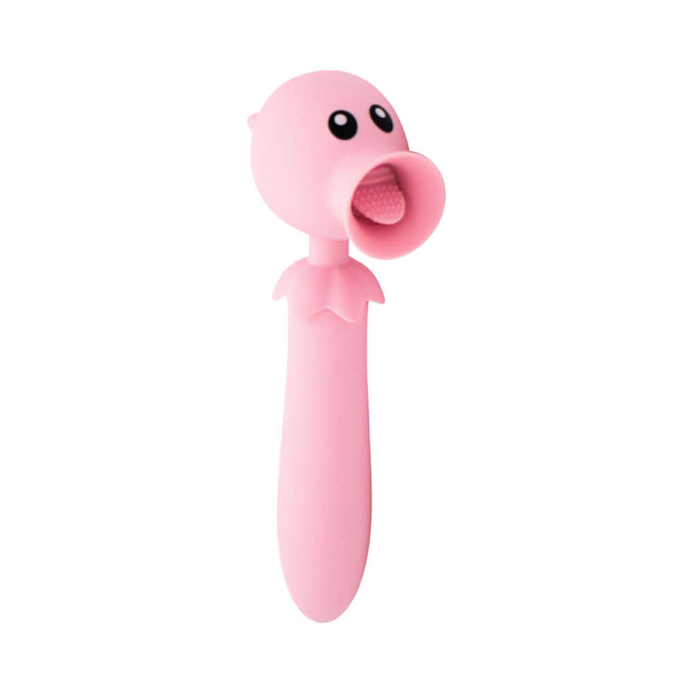 Lick n Stick Clit Flicker & G-Spot Vibrator in pink with flexible design for targeted pleasure.