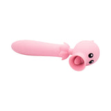 Lick n Stick Clit Flicker & G-Spot Vibrator in pink, designed for dual stimulation with a flicking stimulator.