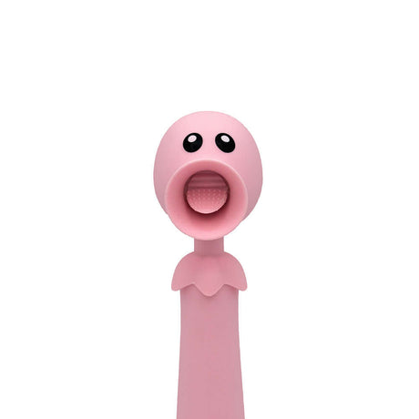 Lick n Stick Clit Flicker & G-Spot Vibrator with a playful design, featuring a flicking stimulator and soft texture.