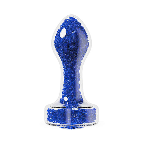 Oh My Gem Prestige Glass Anal Plug Blue with sapphire-inspired design and premium borosilicate glass construction.