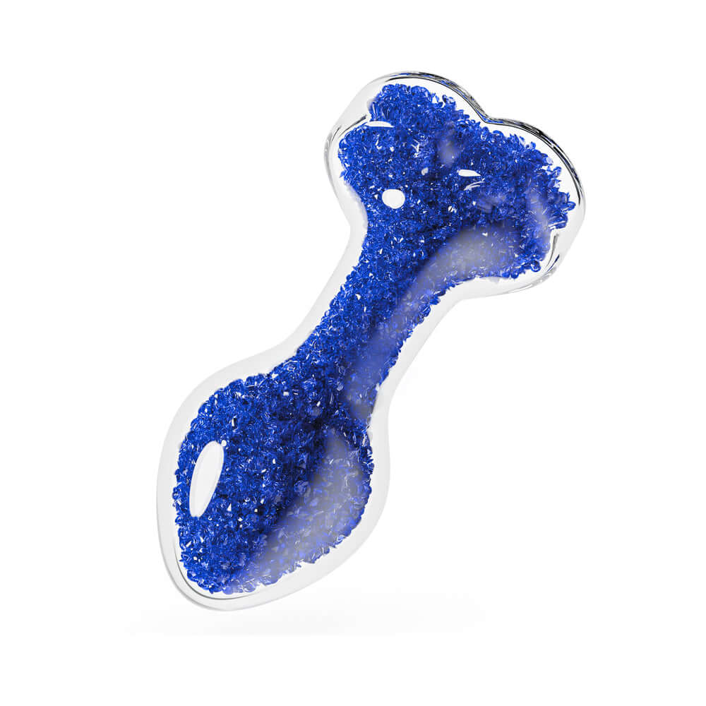 Oh My Gem Prestige Glass Anal Plug Blue with a luxurious design and a striking sapphire blue color for elegant pleasure.