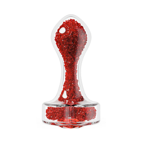 Oh My Gem Lustre Glass Anal Plug Red showcasing luxurious ruby-inspired design and handcrafted borosilicate glass.