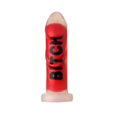 Master Series BITCH Silicone Dildo in red, showcasing its bold design and unique features for intense pleasure.