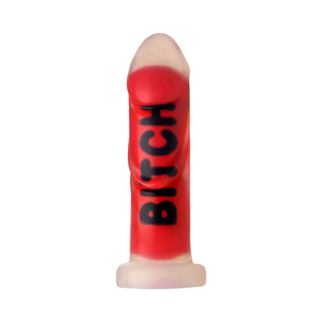 Master Series BITCH Silicone Dildo in red, showcasing its bold design and unique features for intense pleasure.