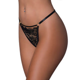 Magic Silk Pheromone Tanga Panty 2-Pack Lilac Black QS in seductive black floral lace design.
