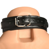 Master Series Vixen Chest Harness Black made from vegan leather, showcasing a stylish buckle closure.