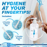 CleanStream XL Enema Bottle with 3 Attachments showcasing tips for personal hygiene.