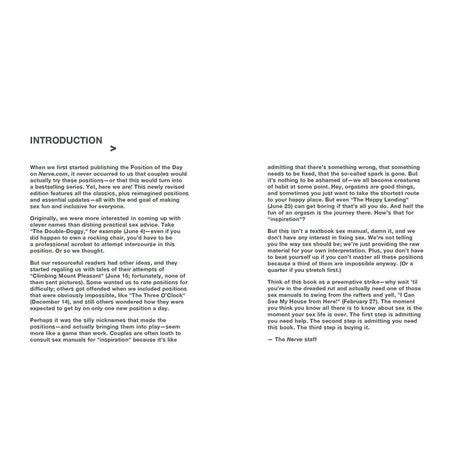 Introduction to Position of the Day Revised and Updated Sex Every Day in Every Way, featuring playful insights and inspiration.