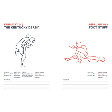 Position of the Day Playbook Revised and Updated image showing two sexual positions for February 4 and 5.