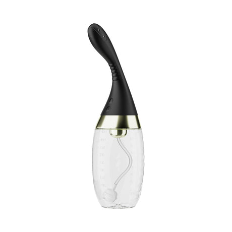 Anal Adventures Platinum Aqua Jet Black anal douche with customizable 3-speed jet pressure system.