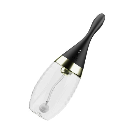 Anal Adventures Platinum Aqua Jet Black premium anal douche with customizable pressure and precision spouts.