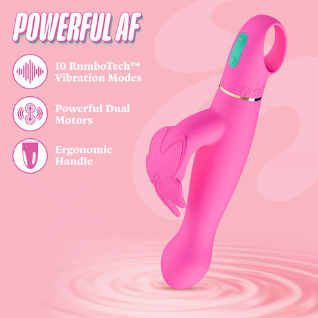 Aria Naughty AF 2.0 Rechargeable Vibe Plum features 10 RumboTech vibration modes and ergonomic handle for ultimate pleasure.
