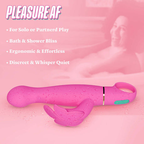 Aria Naughty AF 2.0 Rechargeable Vibe Plum with ergonomic design for solo or partnered play, bath bliss, and whisper quiet.