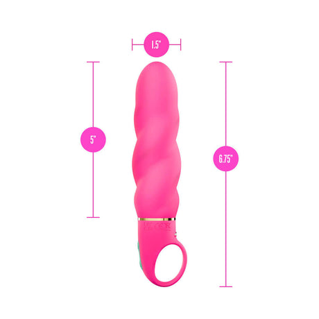 Aria Amazing AF 2.0 Rechargeable Vibe Fuchsia with dimensions: 5" length, 1.5" width, and 6.75" height.