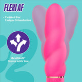 Aria Amazing AF 2.0 Rechargeable Vibe Fuchsia, showcasing twisted design for unique stimulation with FlexiShaft technology.