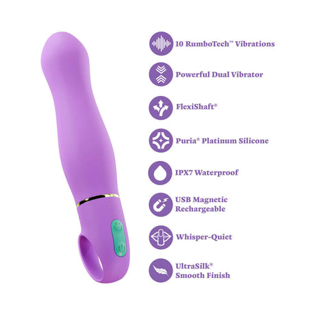Aria Exciting AF 2.0 Rechargeable Vibe Indigo showcasing 10 vibration modes and premium silicone for ultimate pleasure.
