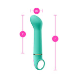 Aria Flirty AF 2.0 Rechargeable Vibe Teal shown with dimensions, highlighting its elegant design and powerful performance.