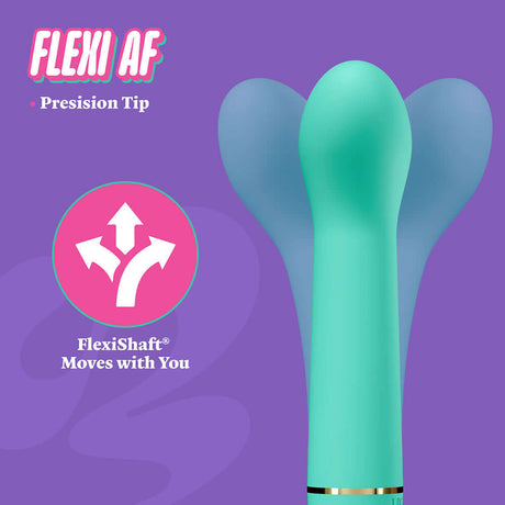 Flexi AF vibe in teal with pressure tip design, featuring FlexiShaft® technology that adapts to your movements.
