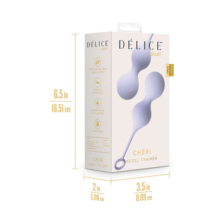 Delice Cheri Kegel Trainer Purple packaging dimensions and features illustration