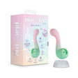 Play With Me Massager Melody Pink packaging with product, showcasing versatile dual-ended vibrator and 7 patterns.