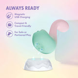 Play With Me Massager Melody Pink with magnetic USB charging, compact design for solo or partnered play.