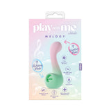 Play With Me Massager Melody Pink packaging featuring dual-ended vibrator with 7 vibrating modes.