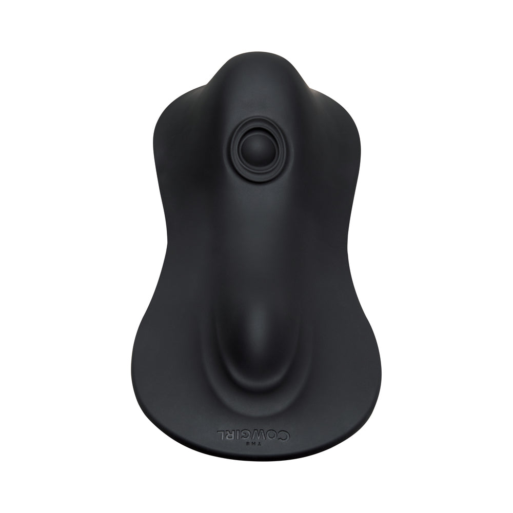 The Cowgirl Rodeo Rumbler Premium Sex Machine top view, showcasing its sleek design and control button.