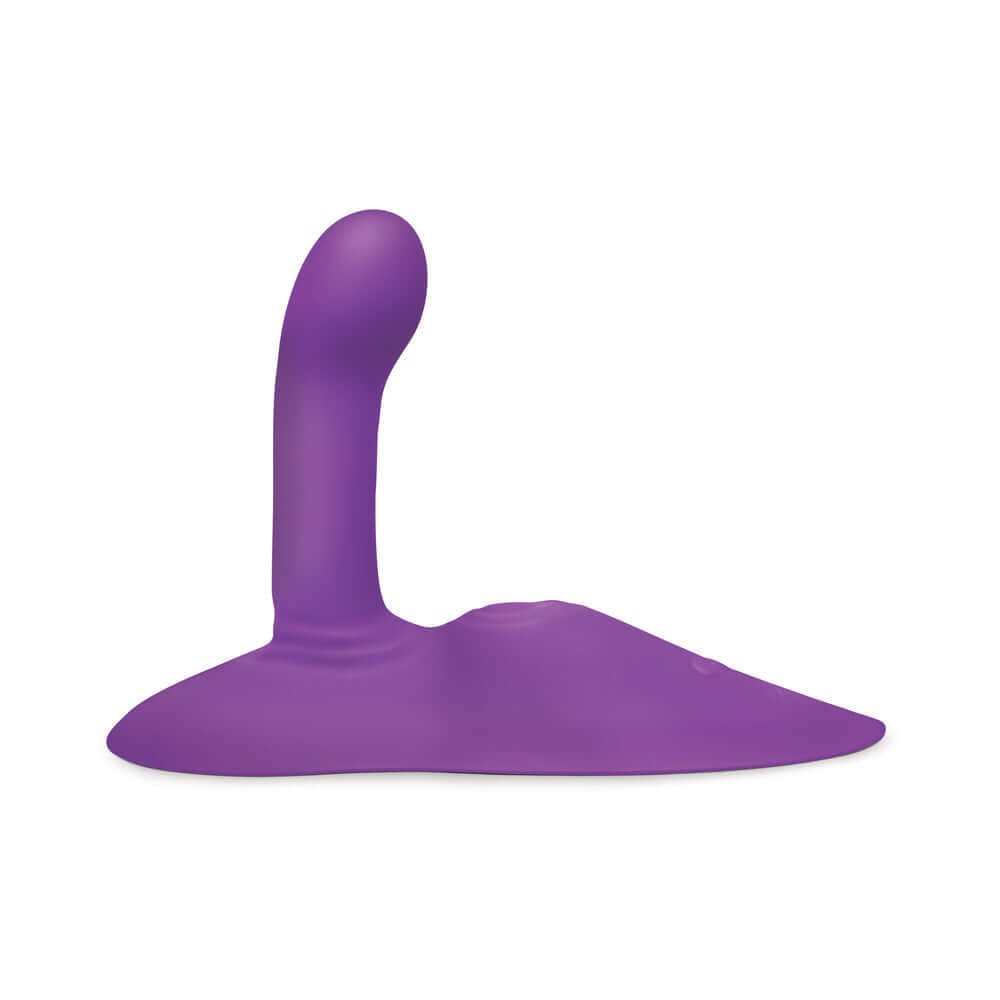 Cowgirl Rodeo Rider Thrusting Grinding Tapping Dildo Purple on a white background, showcasing its sleek design.