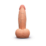 b-Vibe Slipskin Realistic Silicone Dildo 6 inch Girthy Mocha displayed from the front view.