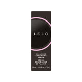 LELO Pleasure Enhancing Serum 0.5 Oz packaging, luxurious stimulating gel for heightened arousal and pleasure.