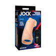 JOCK Vibrating Silicone Penis Sleeve Light packaging displaying features and remote control for enhanced pleasure.