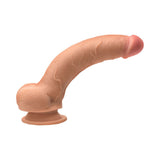 JOCK Hard-Core Triple Density Dildo with Balls 8 inch on a white background, showcasing its realistic design and details.
