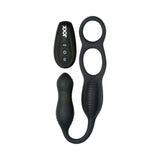 JOCK Silicone Vibrating Anal Plug with Cock and Ball Ring with remote control for versatile stimulation.