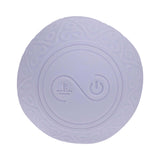 Close-up of the control panel of the LoveLine ComfortPulse Duo Silicone Massager Lavender with temperature and power icons.