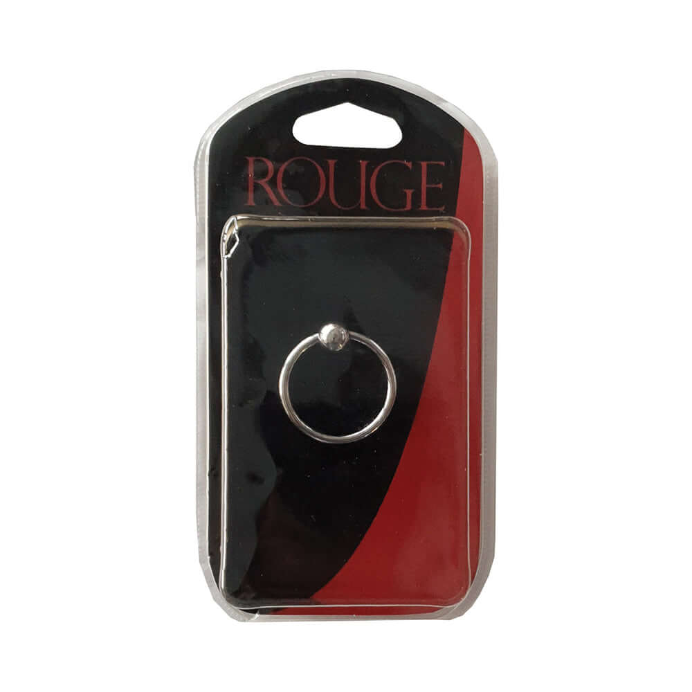 Rouge Stainless Steel Glans Ring with Pressure Point Ball in packaging, designed for enhanced stimulation.
