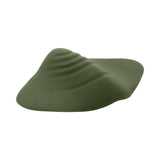 Gender X Pleasure Pad Rechargeable Grinding Pad and Stroker in a sleek green design, showcasing its textured surface and unique contours.