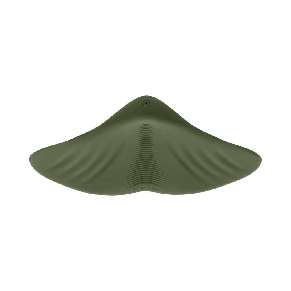 Gender X Pleasure Pad Rechargeable Grinding Pad and Stroker in olive green, designed for hands-free pleasure.