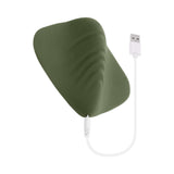 Gender X Pleasure Pad Rechargeable Grinding Pad and Stroker with USB charging cable, featuring contoured silicone design.