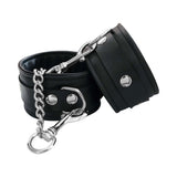 Rouge Fetish Play Vegan Ankle Cuffs Black made from faux leather for comfort and secure restraint.
