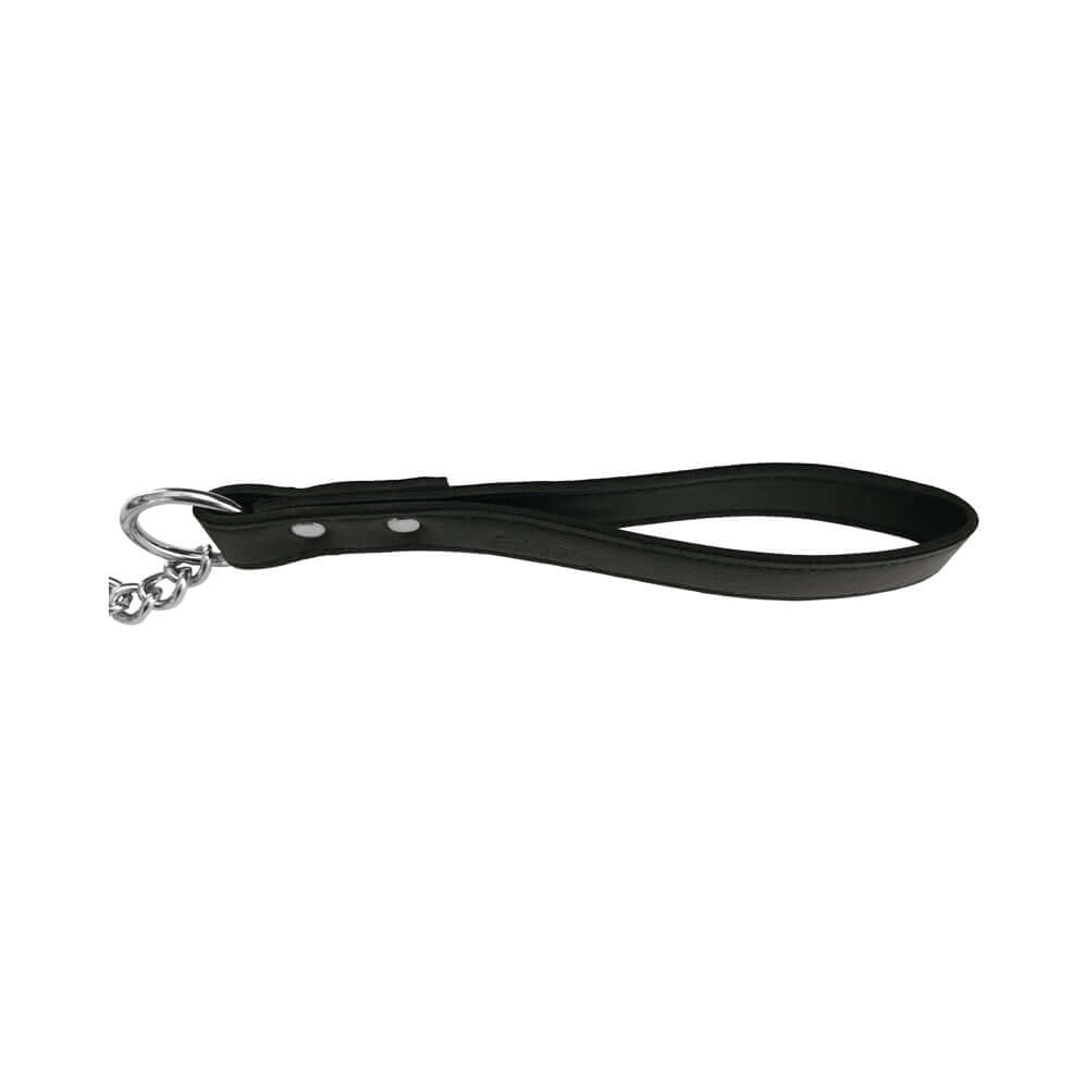 Rouge Fetish Play Vegan Leash Black, durable vegan faux leather leash with sturdy construction and classic appearance.