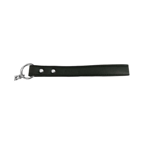 Rouge Fetish Play Vegan Leash Black - durable faux leather leash with silver hardware for restraint gear.
