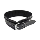 Rouge Fetish Play Vegan Collar Black showcasing a sleek black design with durable faux leather construction.