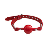 Rouge Fetish Play Vegan Ball Gag Red on a red strap designed for bondage and sensory play.