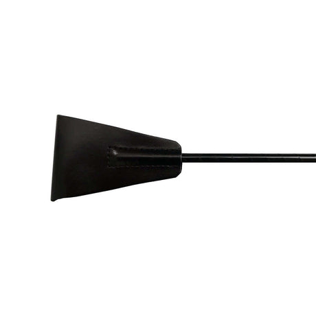 Rouge Fetish Play Vegan Riding Crop Black with a sturdy flexible shaft for precise impact and control.