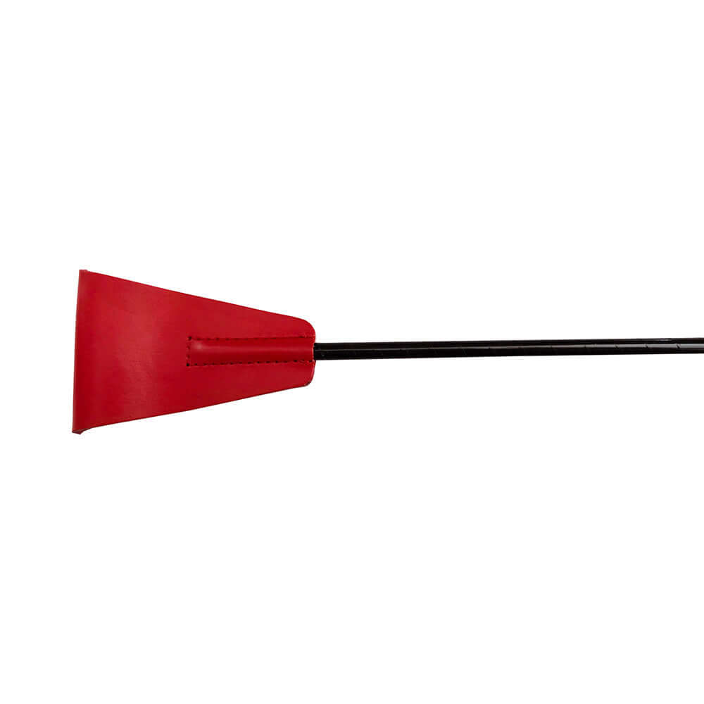 Rouge Fetish Play Vegan Riding Crop Red with a sleek red tip and a flexible black shaft for precise impact.
