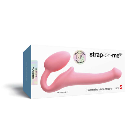 Strap-On-Me Silicone Bendable Strapless Pink Small packaging showcasing the innovative design and ergonomic shape.